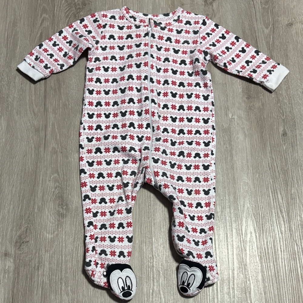 Disney Mickey Mouse Red and White Kids Footie
